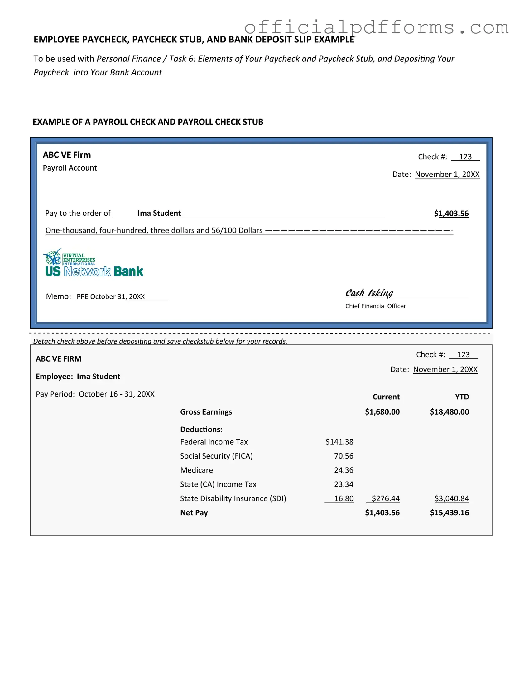 Fill in a Valid Payroll Check Form