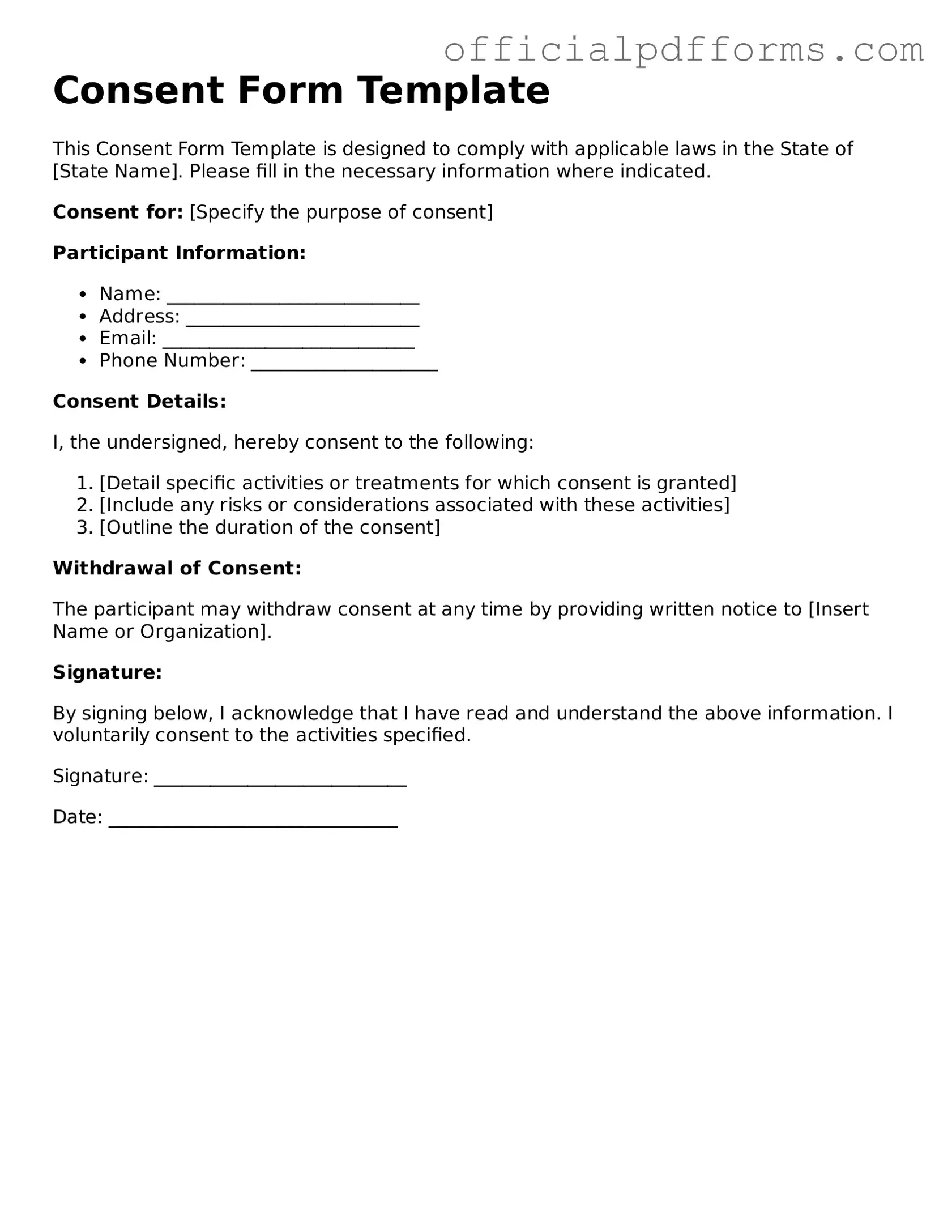 Valid Consent Document