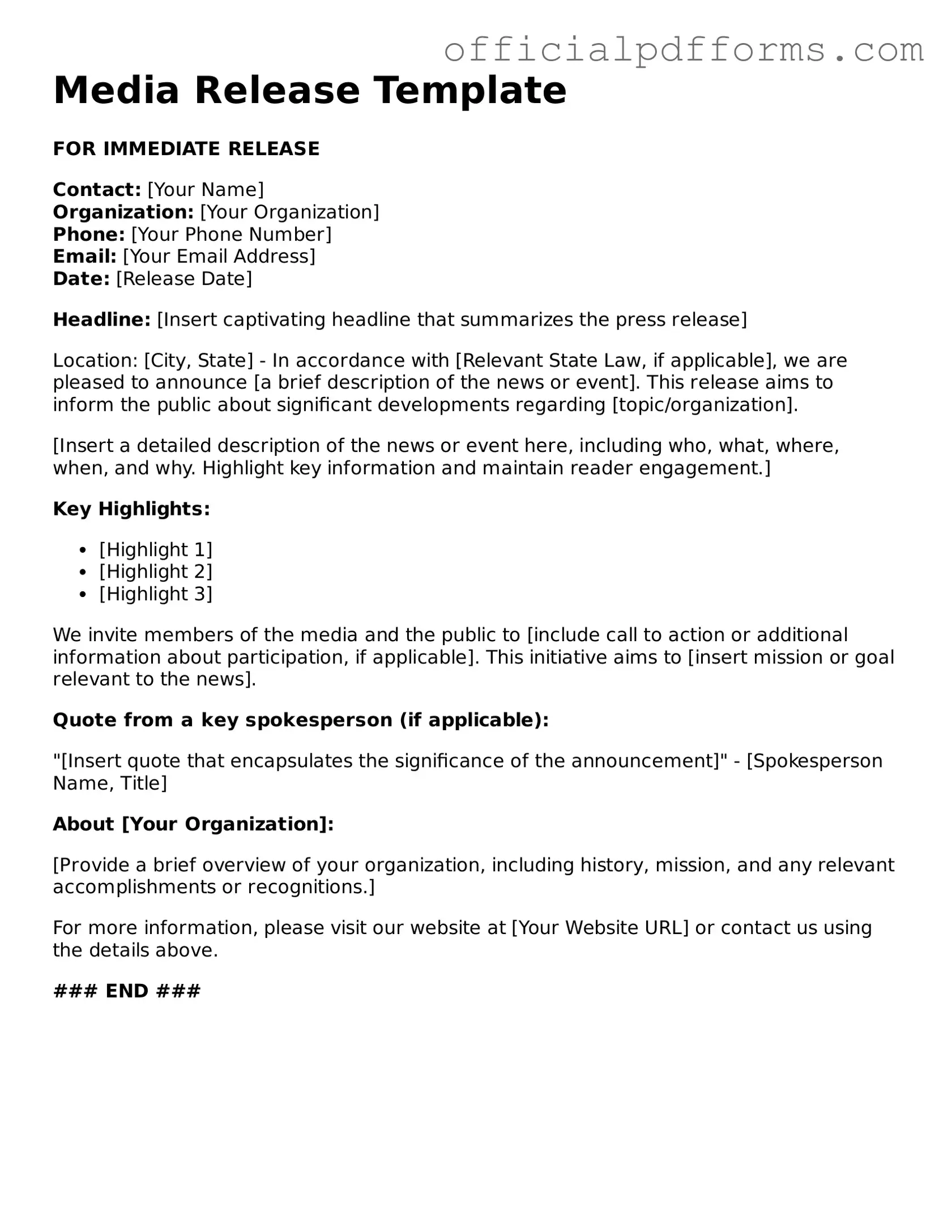 Valid Media Release Document