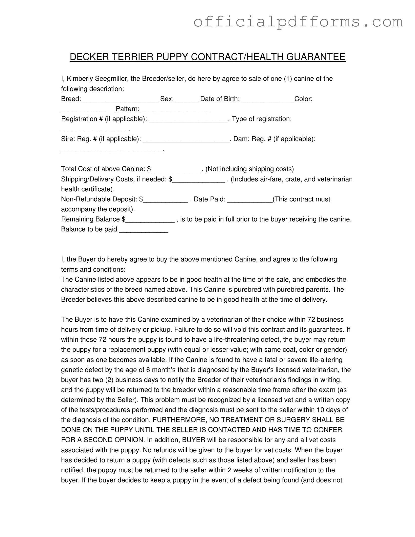 Fill in a Valid Health Guarantee Form