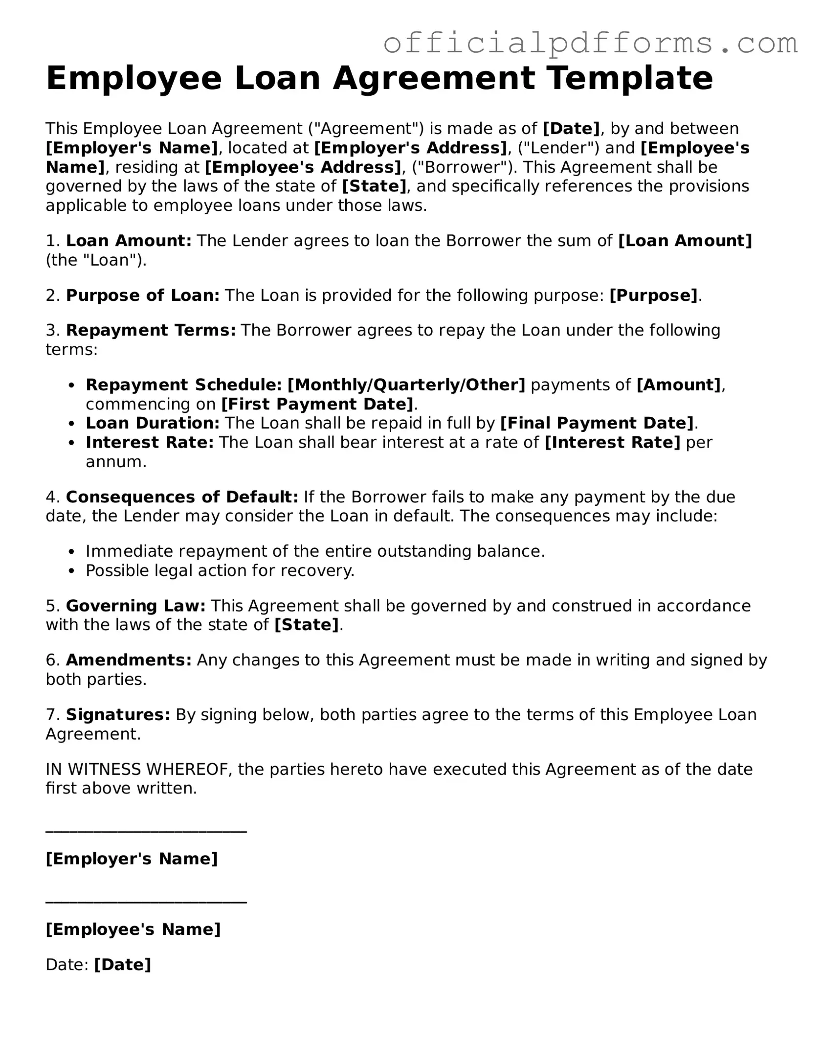 Valid Employee Loan Agreement Document