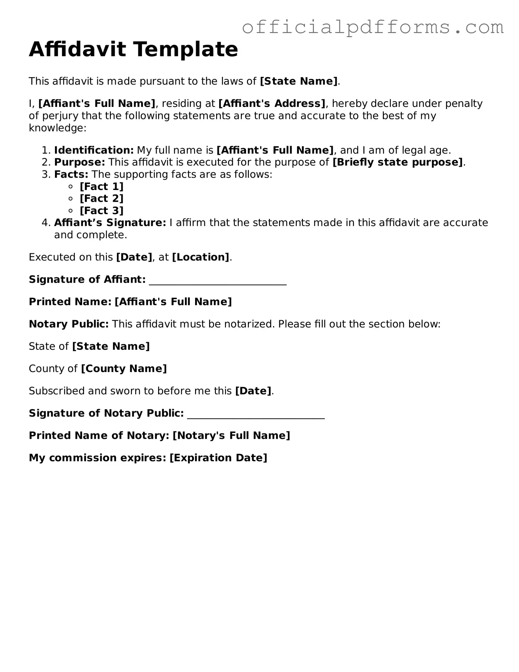 Valid Affidavit Document