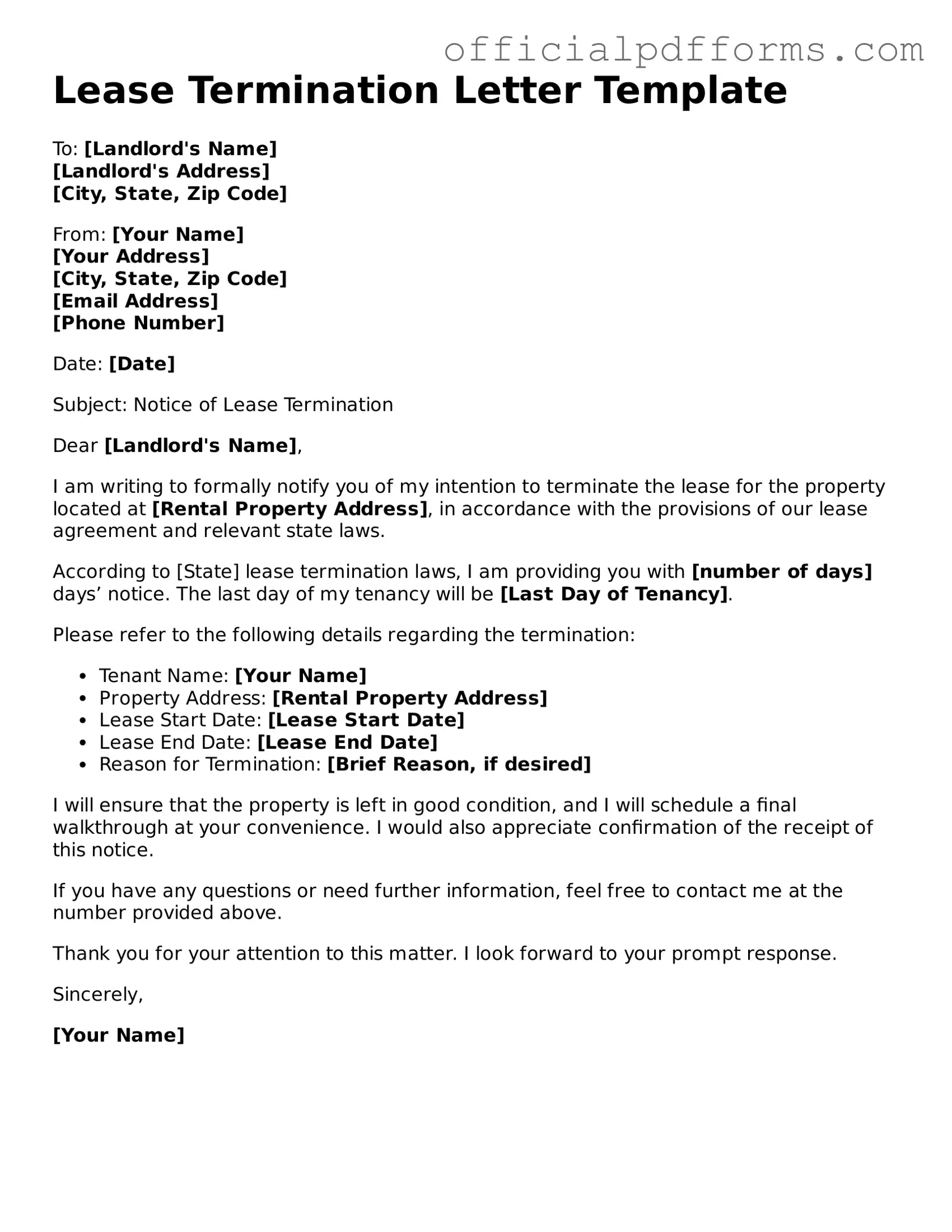 Valid Lease Termination Letter Document