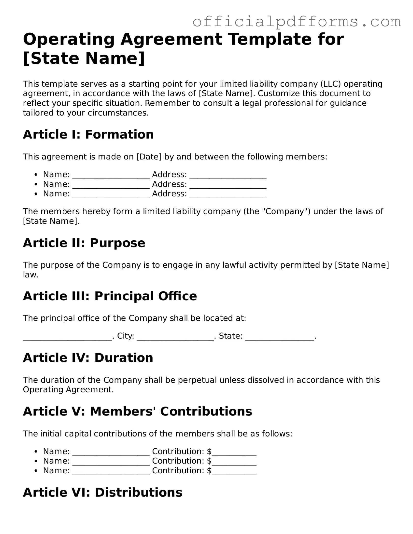 Valid Operating Agreement Document