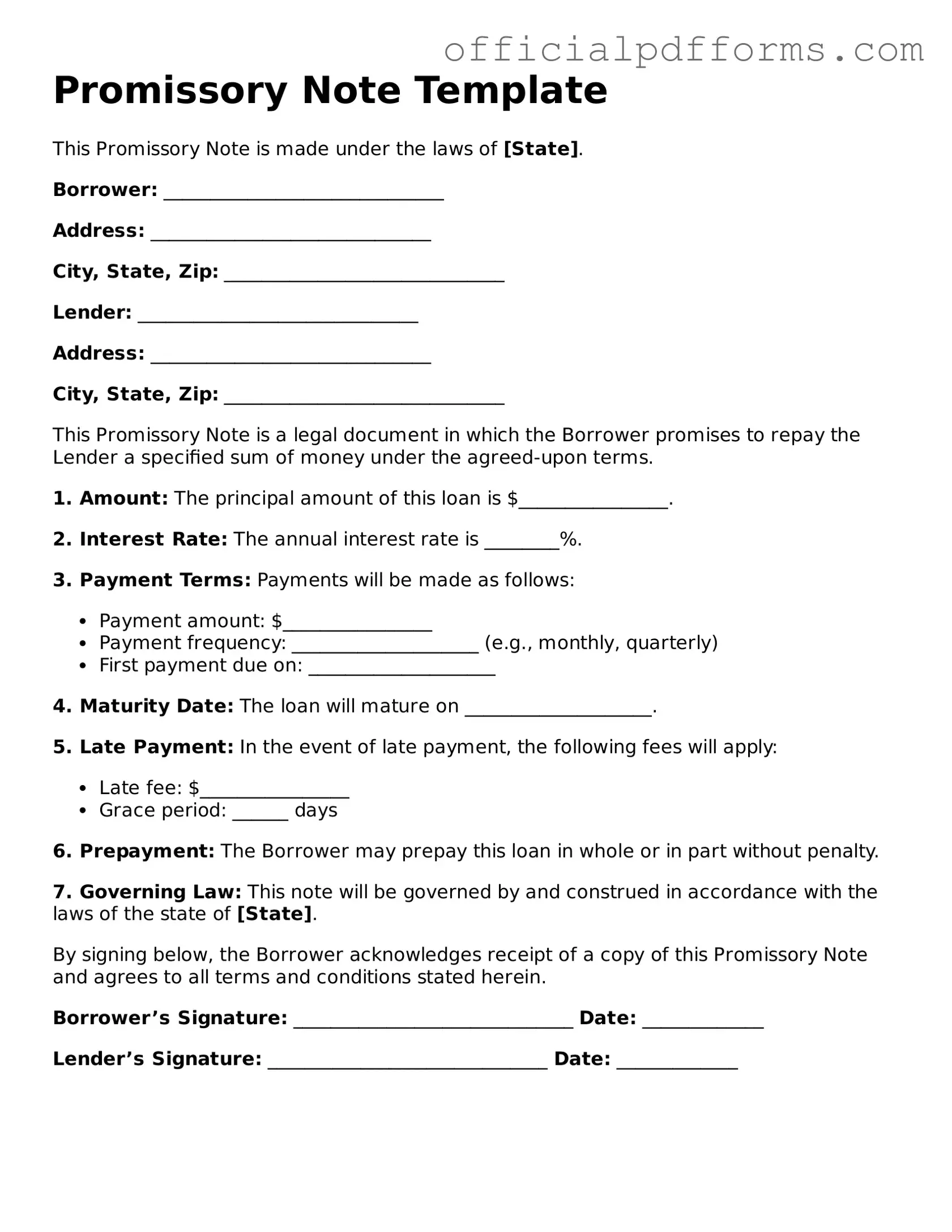 Valid Promissory Note Document
