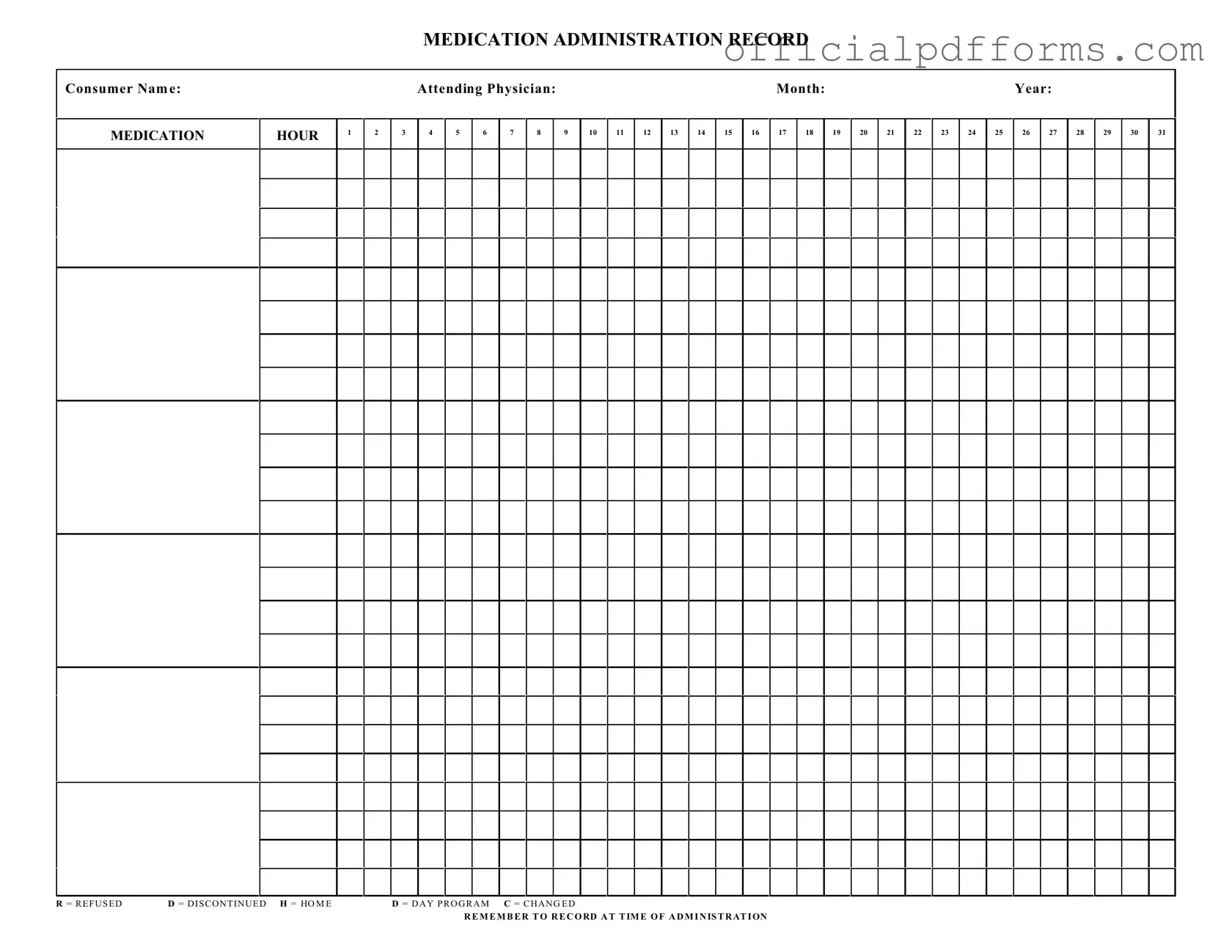 Fill in a Valid Medication Administration Record Sheet Form