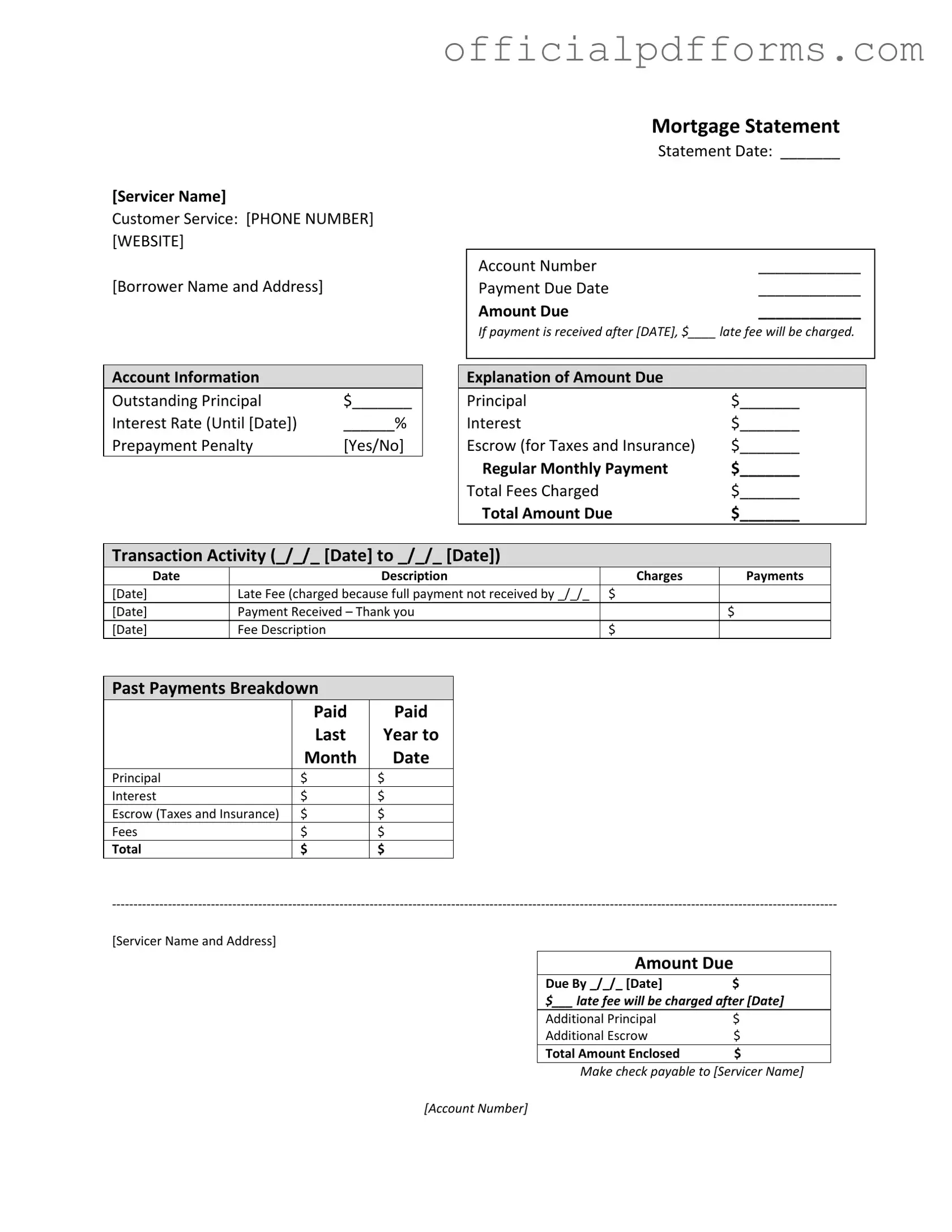 Fill in a Valid Mortgage Statement Form