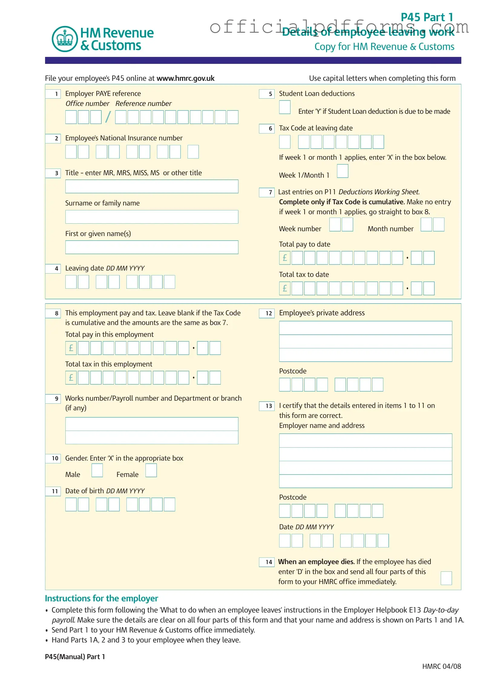 Fill in a Valid P 45 It Form