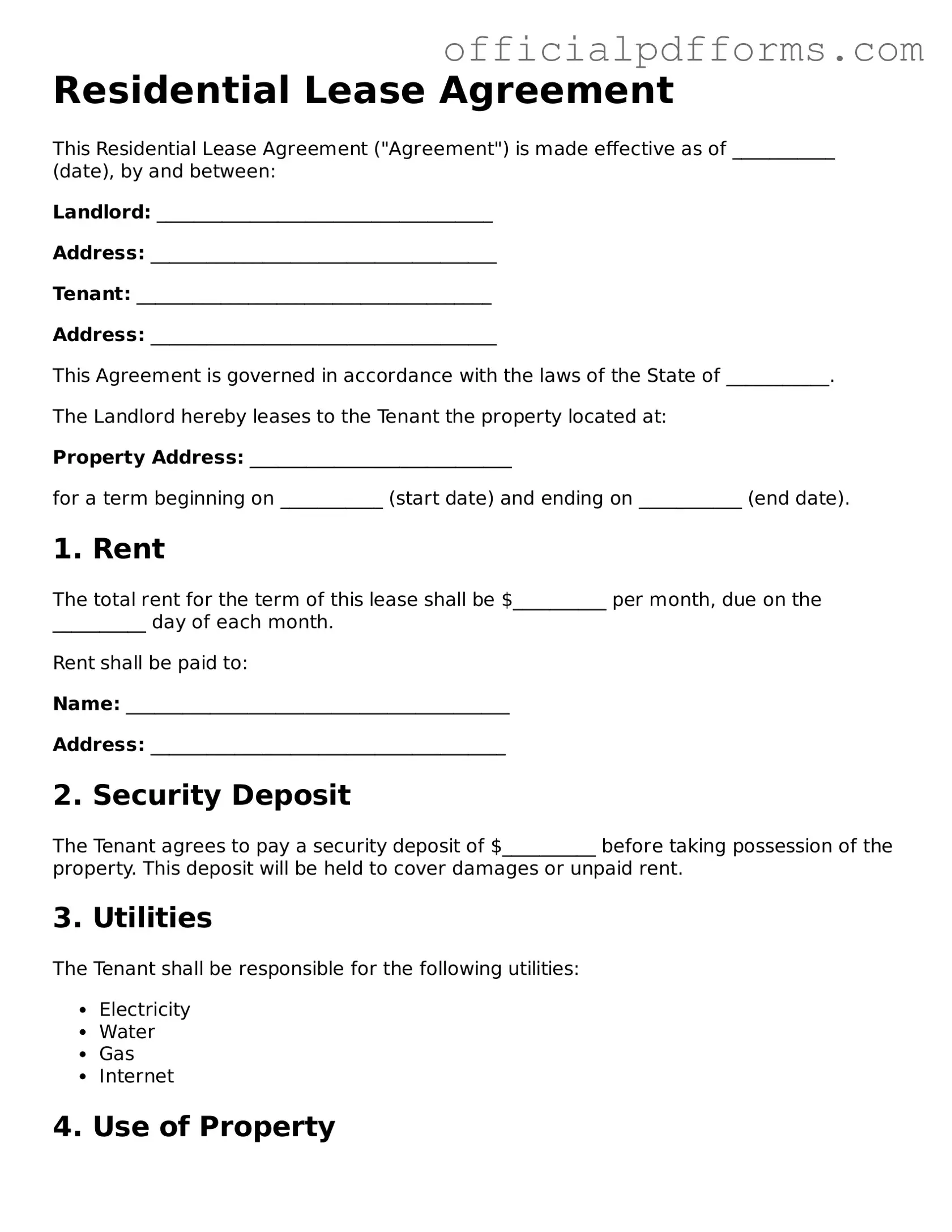 Valid Lease Agreement Document