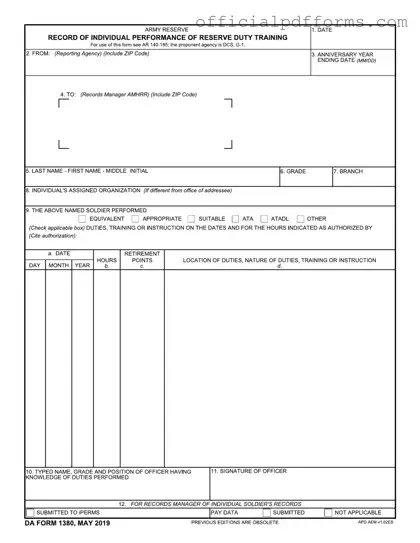 Fill in a Valid Da 1380 Form