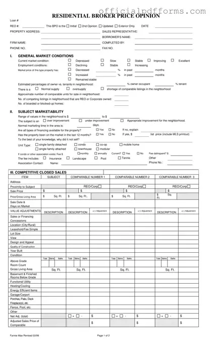 Fill in a Valid Broker Price Opinion Form