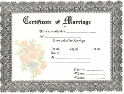 Fill in a Valid Marriage Certificate Form