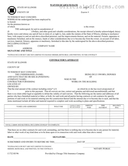Fill in a Valid Chicago Title Waiver Format Form