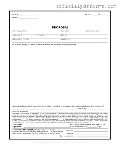 Fill in a Valid Construction proposal form Form