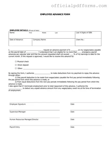 Fill in a Valid Employee Advance Form