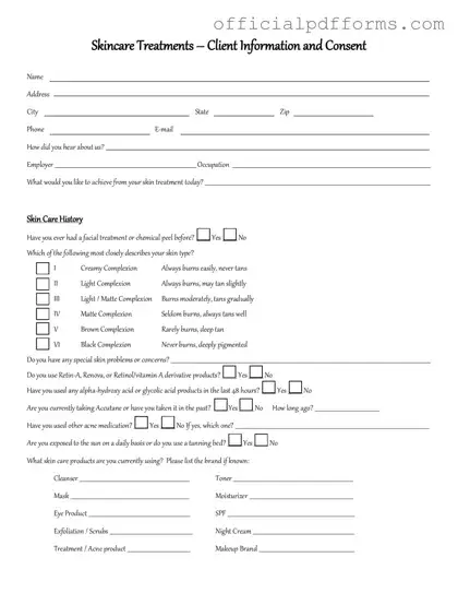 Fill in a Valid Facial Consent Form