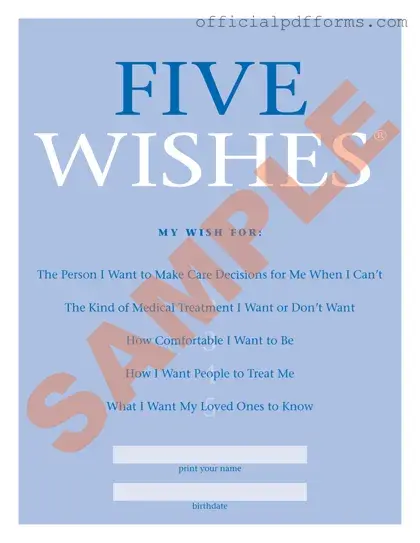 Fill in a Valid 5 Wishes Document Form