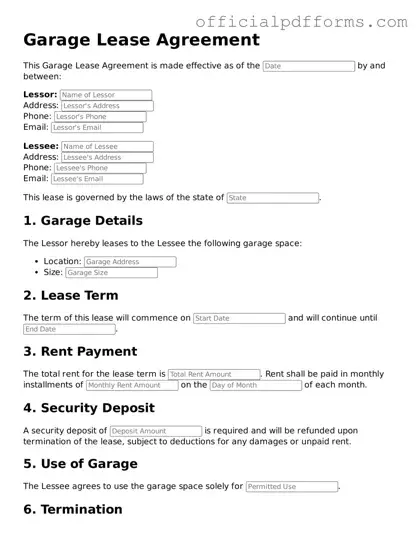 Valid Garage Lease Agreement Document