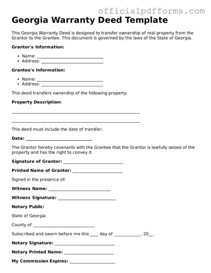 Printable Georgia Deed Template