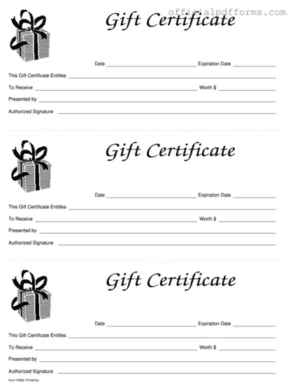Fill in a Valid Gift Certificate Form