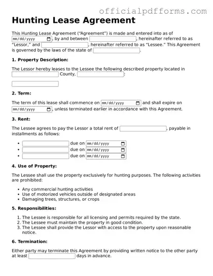 Valid Hunting Lease Agreement Document