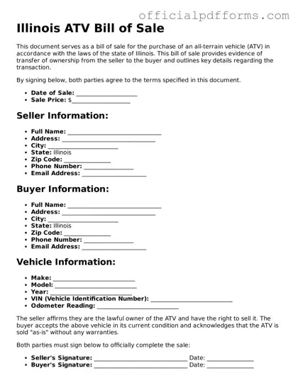 Printable Illinois ATV Bill of Sale Template