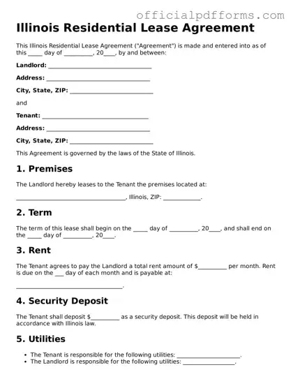 Printable Illinois Residential Lease Agreement Template