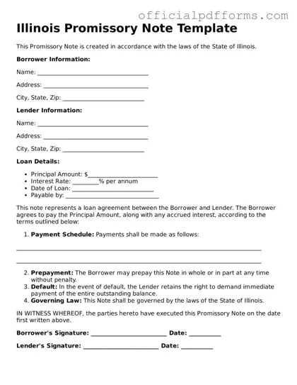 Printable Illinois Promissory Note Template