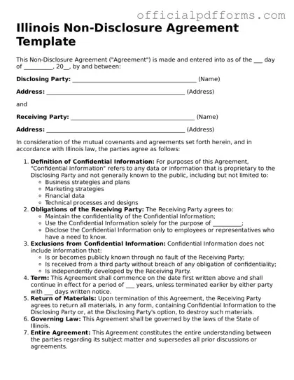 Printable Illinois Non-disclosure Agreement Template
