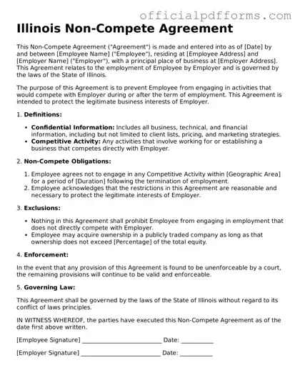 Printable Illinois Non-compete Agreement Template