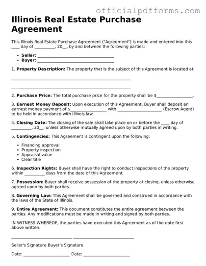Printable Illinois Real Estate Purchase Agreement Template