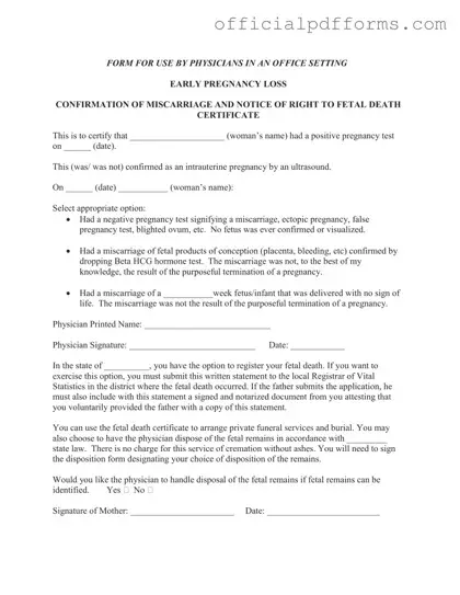 Fill in a Valid Miscarriage Discharge Paper Form