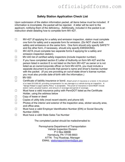 Fill in a Valid Mv 427 Penndot Form