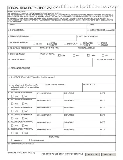 Fill in a Valid Navpers 1336 3 Form