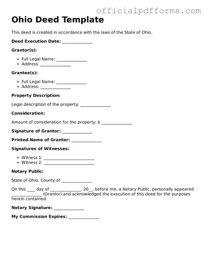 Printable Ohio Deed Template