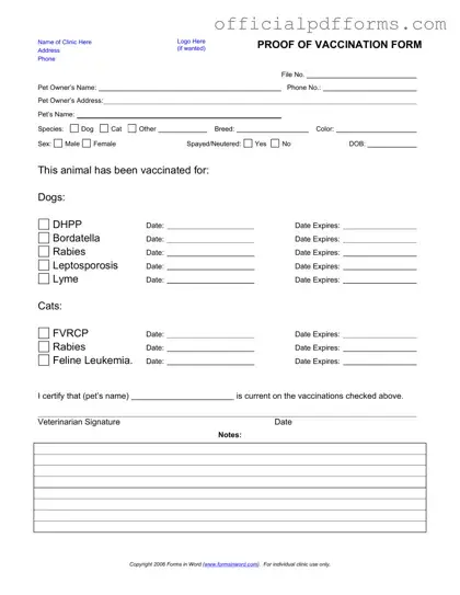Fill in a Valid Proof Of Vaccination Dog Form