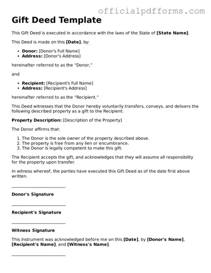 Valid Gift Deed Document