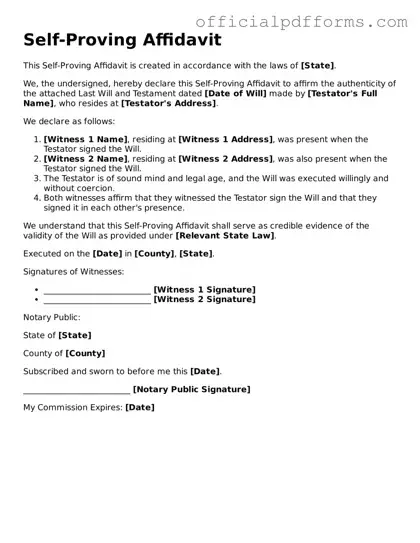 Valid Self-Proving Affidavit Document