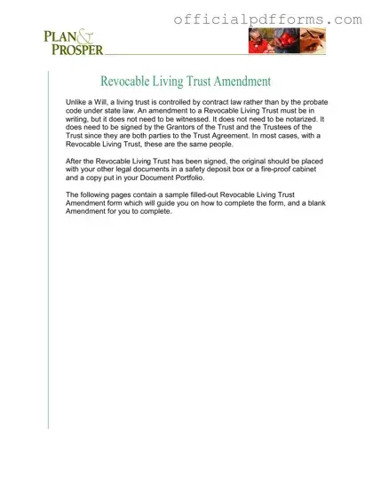 Fill in a Valid Trust Amendment Form