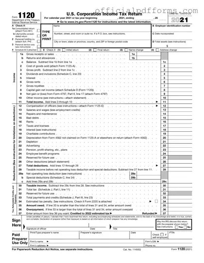 Fill in a Valid IRS 1120 Form