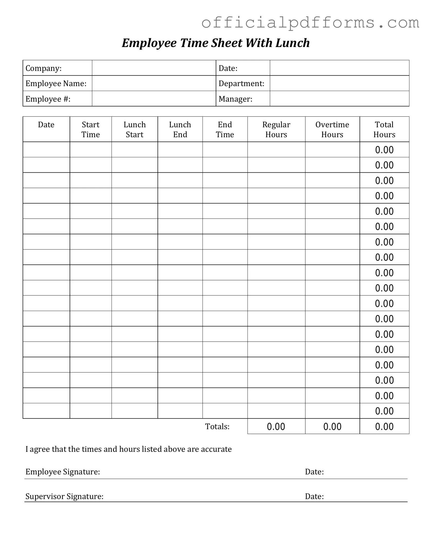 Fill in a Valid Time Card Form