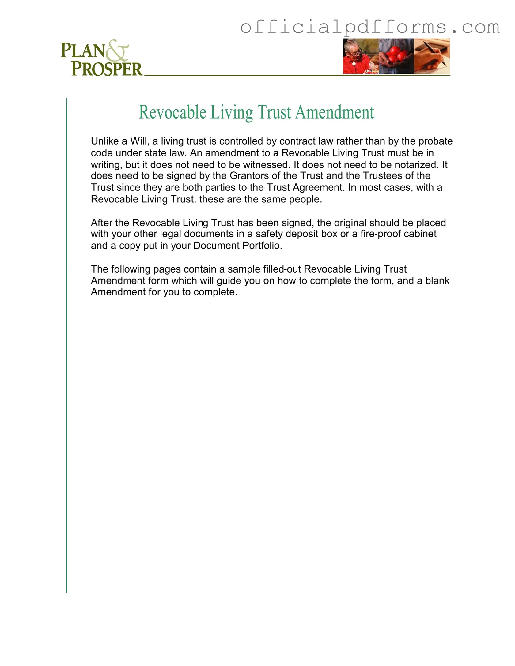 Fill in a Valid Trust Amendment Form
