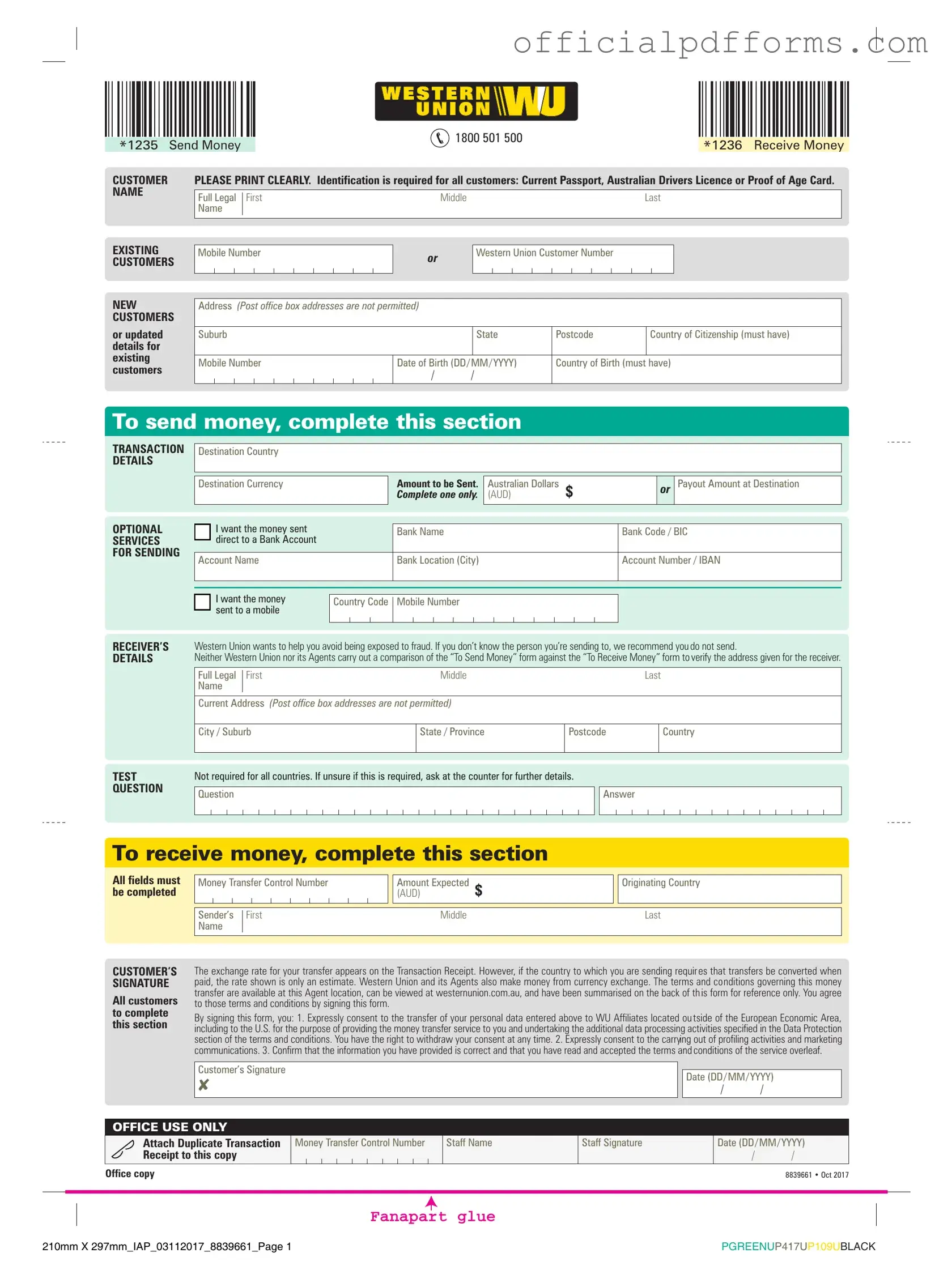 Fill in a Valid Western Union Form